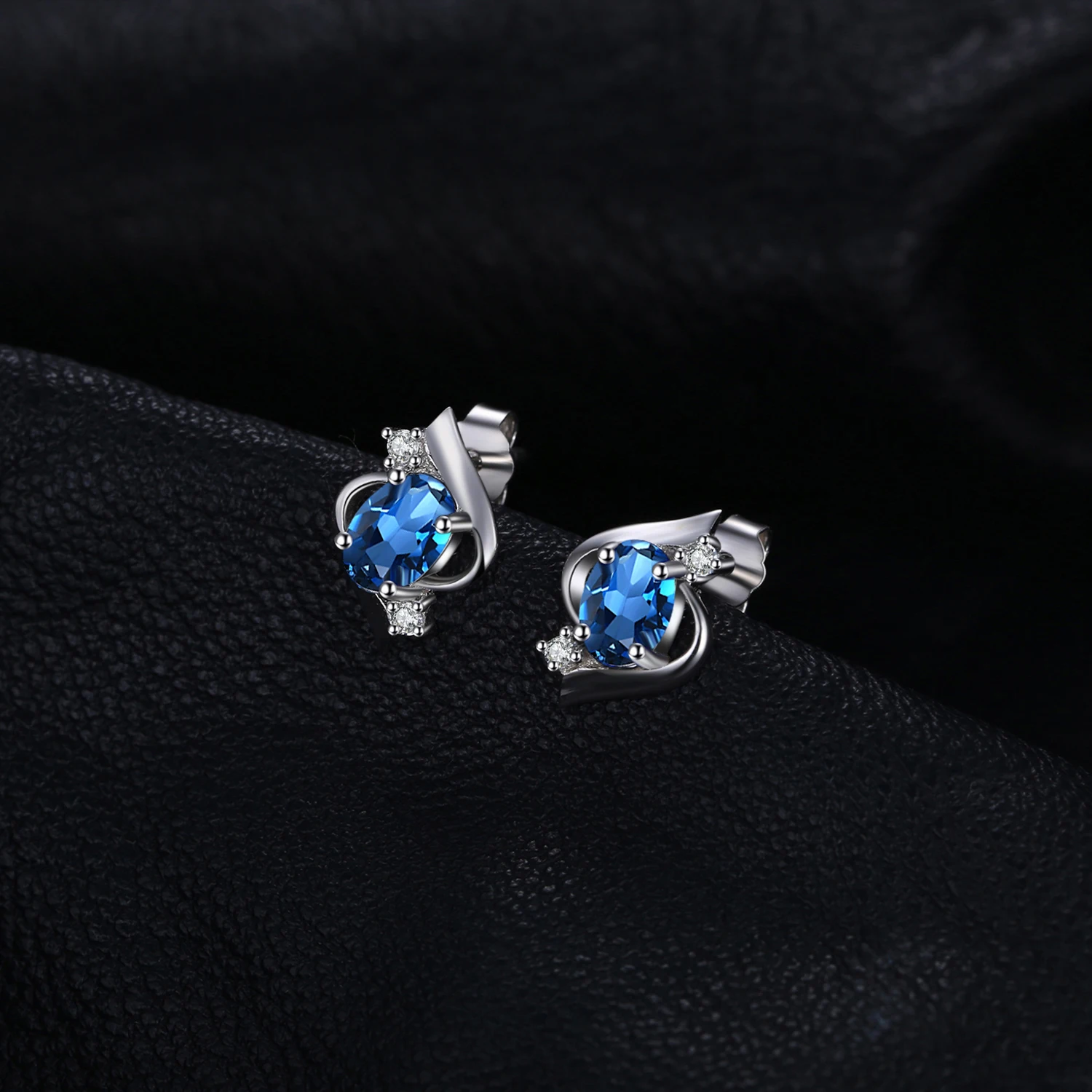 Jewelrypalace Овальный 1.1ct Природные Лондон Голубой топаз Серьги-гвоздики натуральная 925 серебро Новинка Красивые ювелирные изделия для женщин