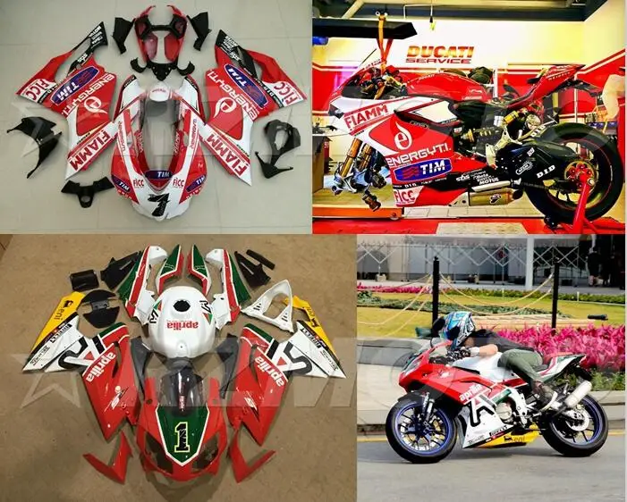 Мотоциклетный обтекатель abs комплект для Ducati 848 1098 1198 2007-2011 углеродное волокно шаблон переводная вода печать Магазин № 0130