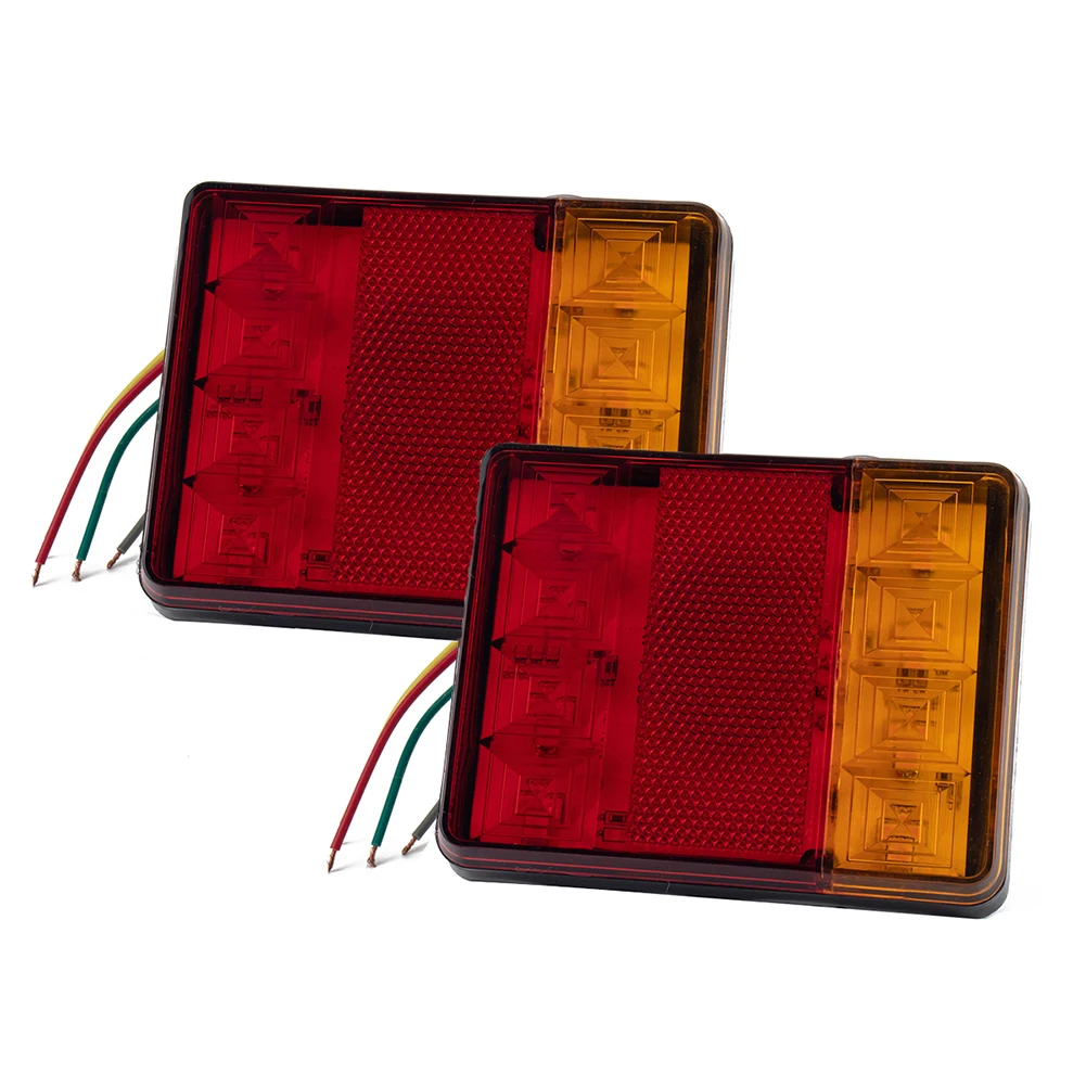 

8 LED Trailer Tail Lights 5-Core Wire License Plate Marker Light Plug Kit Waterproof Taillight Truck Light 2pcs