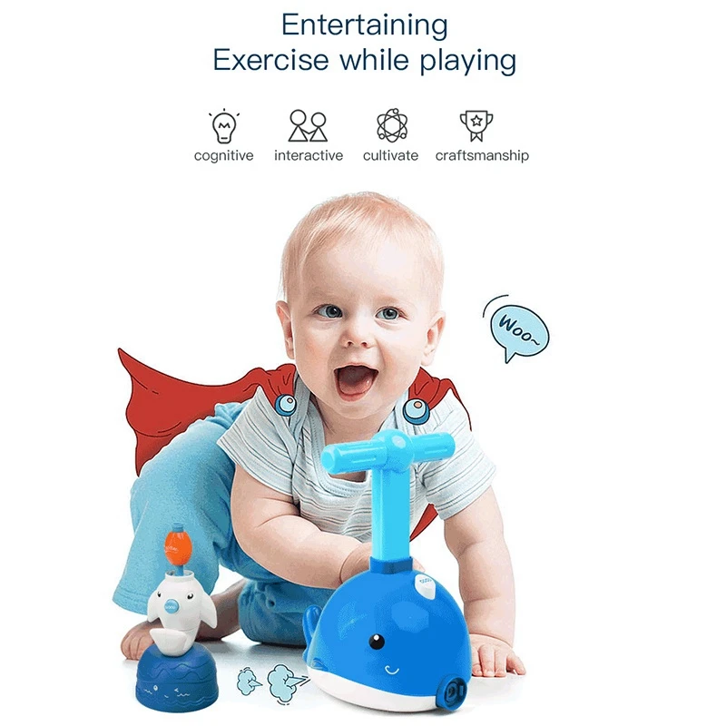

Power Balloon Launch Tower Toy Kids Science Toy Dolphin Aerodynamics Inertial Power Balloon Pump Cars Racer Kit Girts