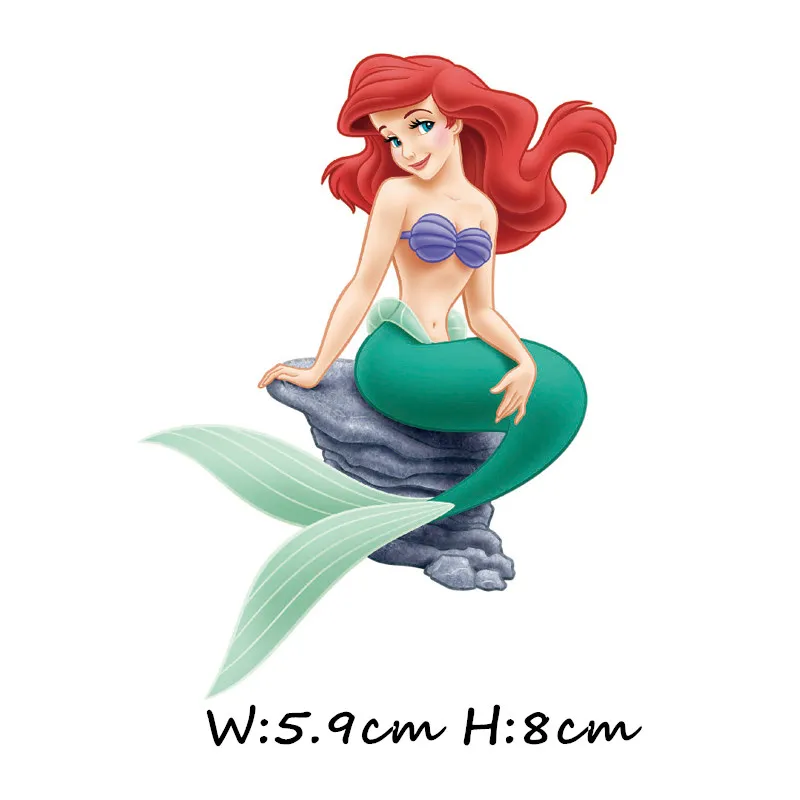 1 шт. мультяшная принцесса Русалка Ариэль с цветком железные нашивки одежда