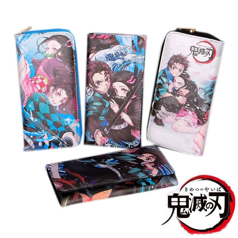 

Anime Demon Slayer: Kimetsu no Yaiba Long PU Leather Zipper Wallet Kamado Nezuko Tanjirou Purse Men Women Money Bag Pouch Clutch