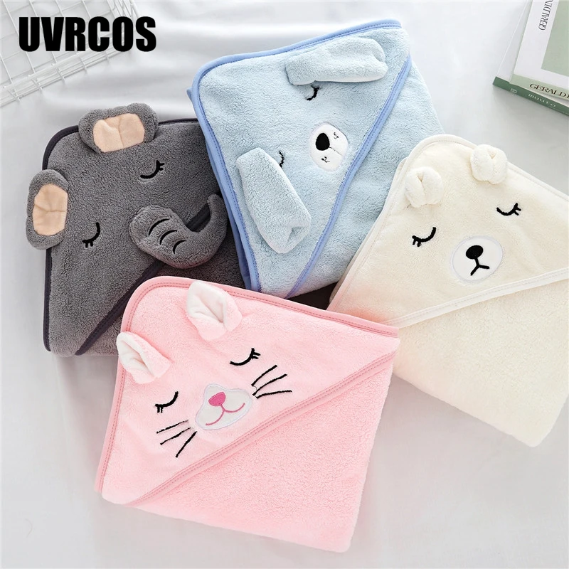 

Полотенце с капюшоном для малышей, банный халат для новорожденных, супермягкое банное полотенце, одеяло, теплое зеленое покрытие для младен...