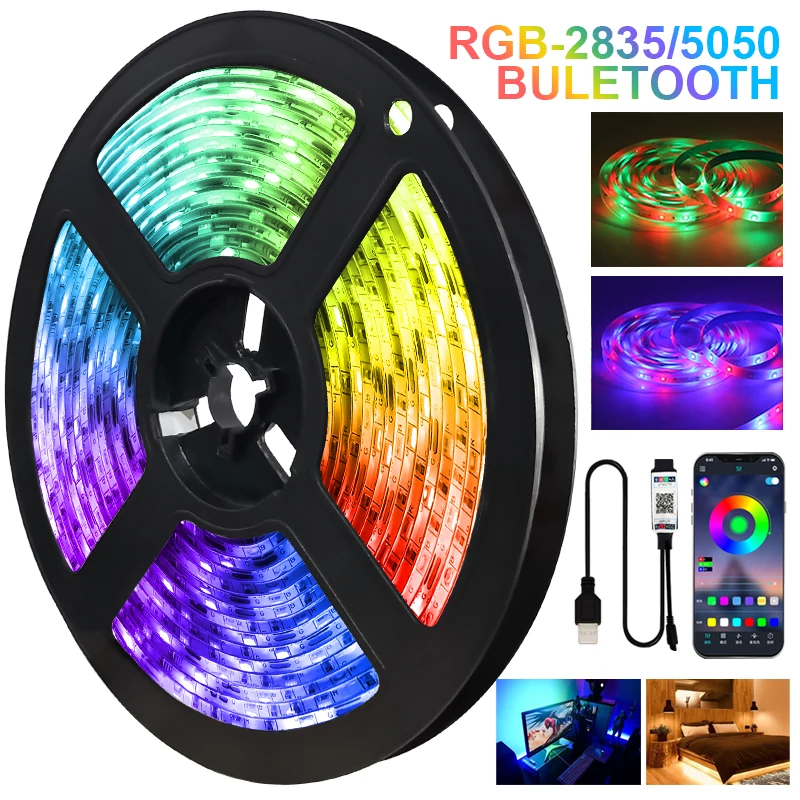 

Led Strip Lights 5V Flexible 3Key Neon USB SMD 2835 Led Lights for Room Bluetooth TV Background Lighting Tape Ribbon Diode RGB