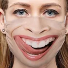 Маска для косплея унисекс, Пылезащитная дышащая маска для лица со смешным выражением гримасы, для улицы вечерние, маска от солнца