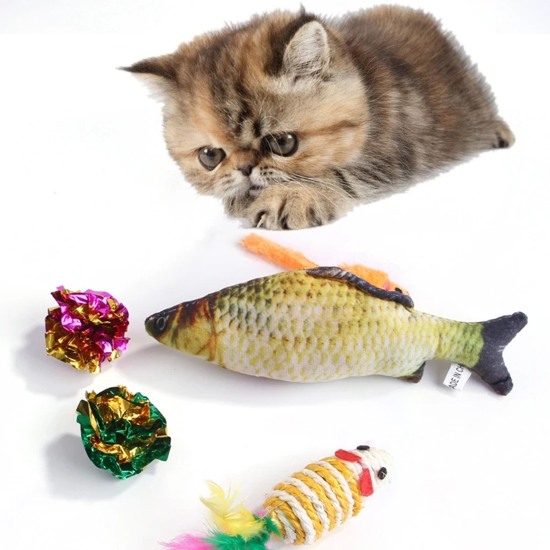 

15Pcs Cat Toy Set Cat Interactive Catcher Teaser Toy Catnip Fish Mice Bell Balls