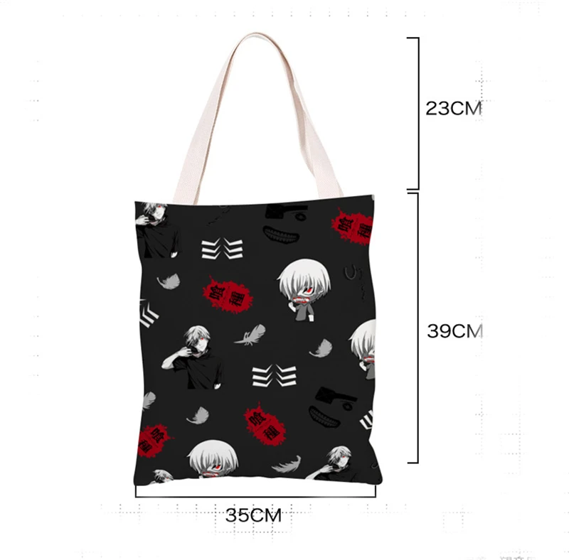 Сумка с принтом из мультфильма Tokyo Ghoul kaneki ken холщовая Наплечная аниме