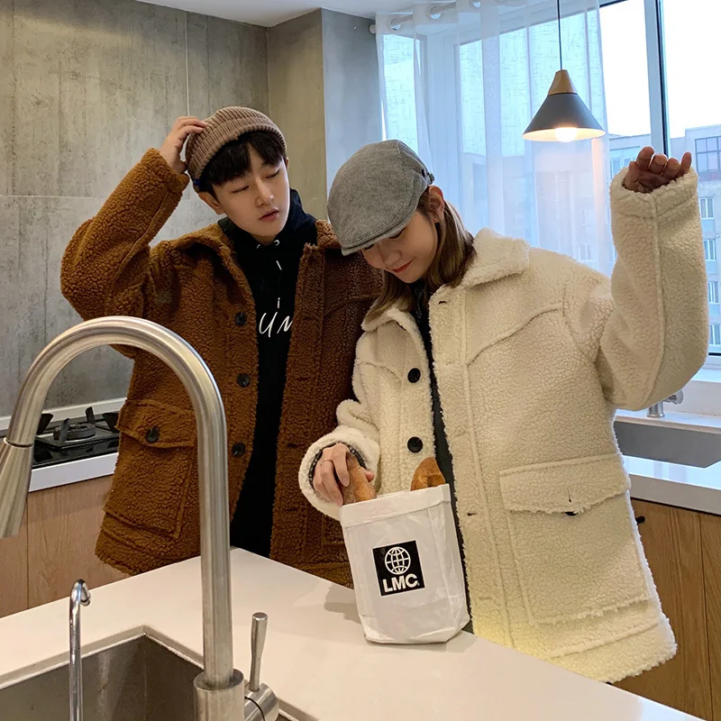 2019 зимняя мужская утепленная одежда из овечьей шерсти с хлопковой подкладкой для