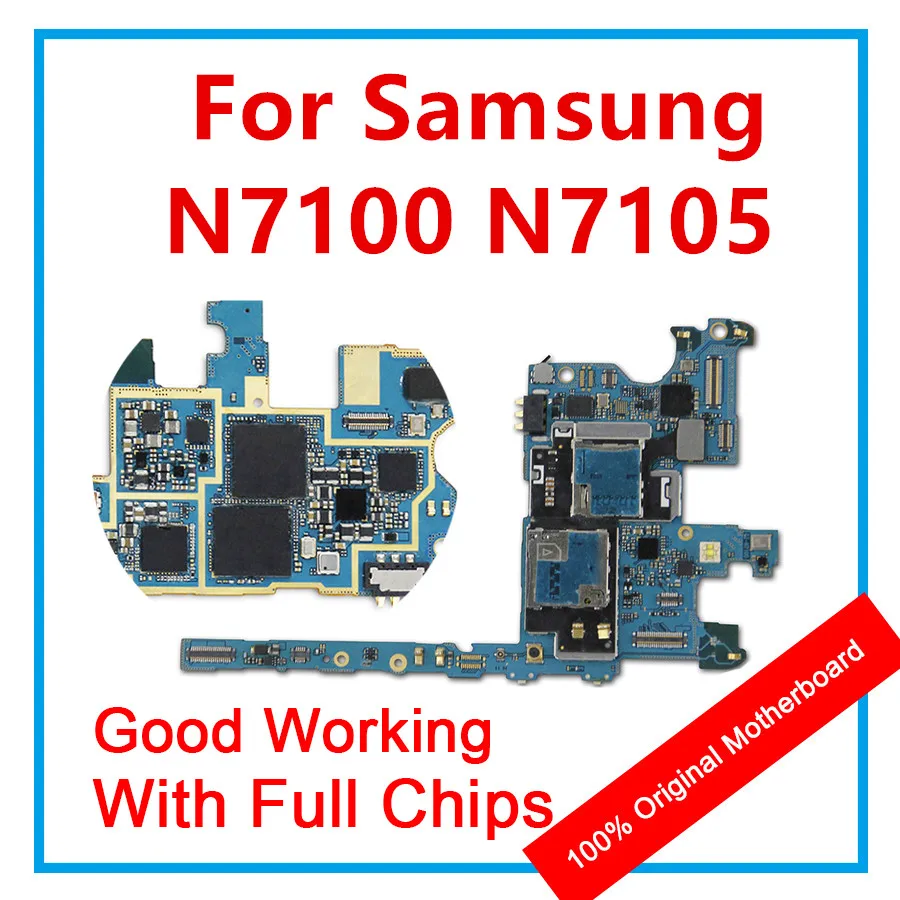 Original Motherboard For Samsung Galaxy Note 2 N7100 N7105 100% Unlocked Logic Android System Mainboard With Chips | Мобильные