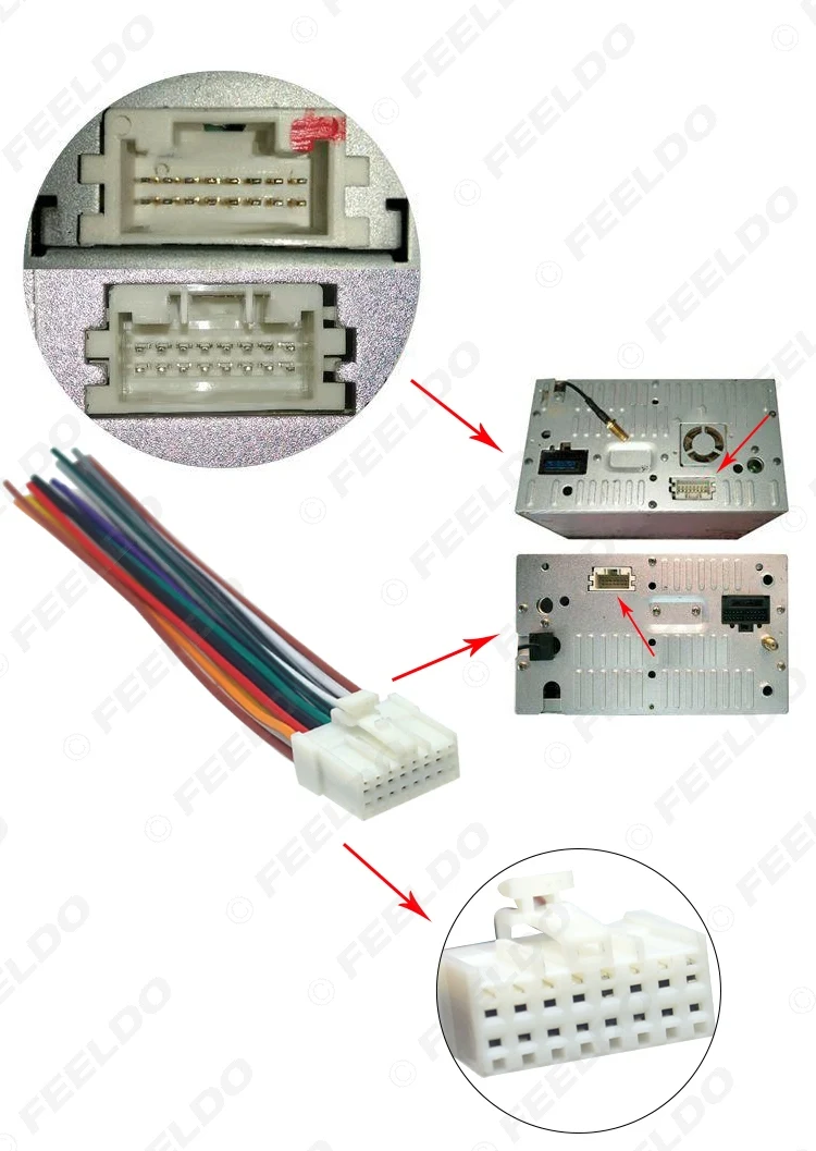 Автомобильная стереомагнитола FEELDO 16 контактный провод жгут проводов для Mitsubishi