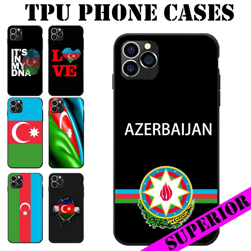 Мягкие ТПУ чехлы для телефонов iPhone 5 6 7 8 S XR X Plus 11 12 Mini Pro Max SE 2020 герб Азербайджана |