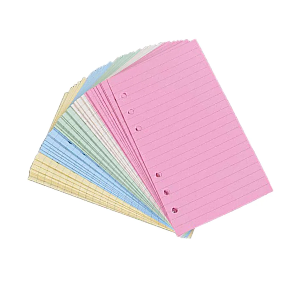 

50 Pages A6 Colorful 6-Hole Ruled Loose Leaf Paper Loose Leaf Planner Note Book Filler Paper