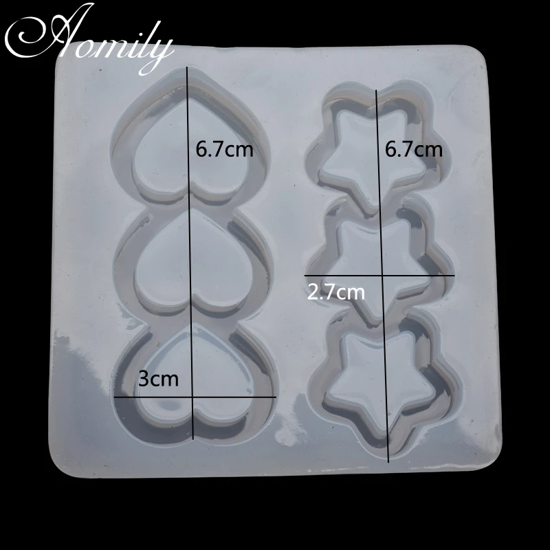 Amoliy Star Love Heart Crystal Mirror Silicone Mold Quicksand Epoxy Cake Decorating Tool Baking Accessories Fondant Molds | Дом и сад