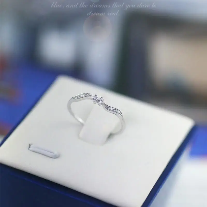 2020 Новые Элегантные Простые блестящие кольца белого золота с фианитами для