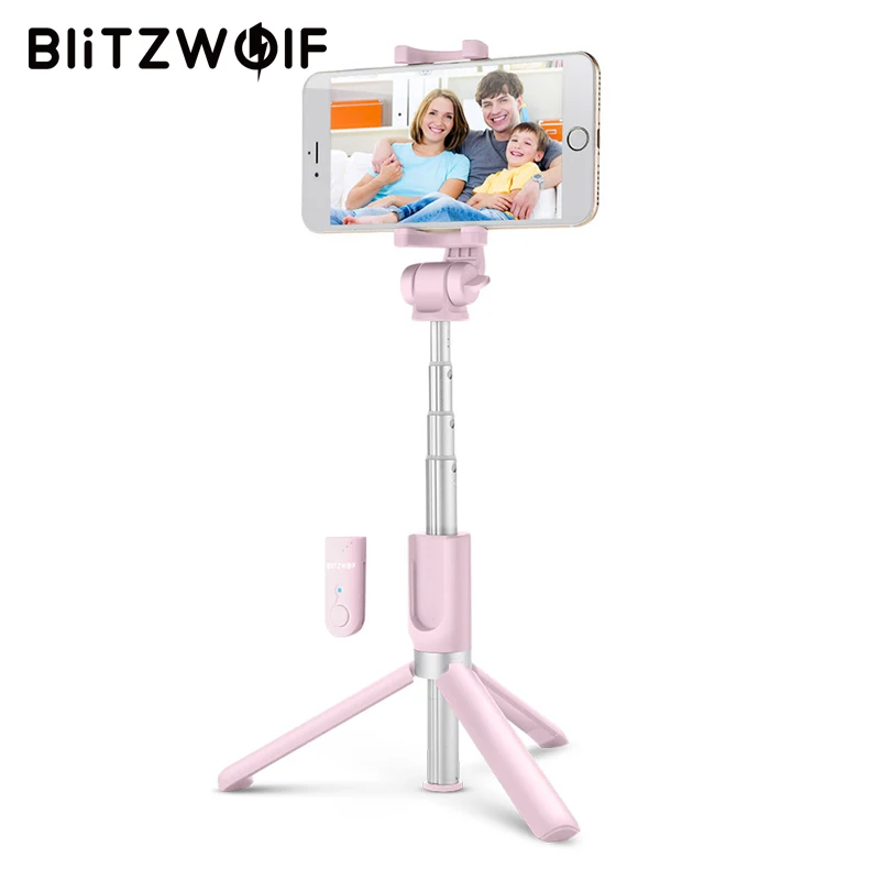 

BlitzWolf BW-BS3 Wireless Tripod Selfie Stick Portable bluetooth-compatible Selfie Stick with Tripod for iPhone 11 X for Huawei