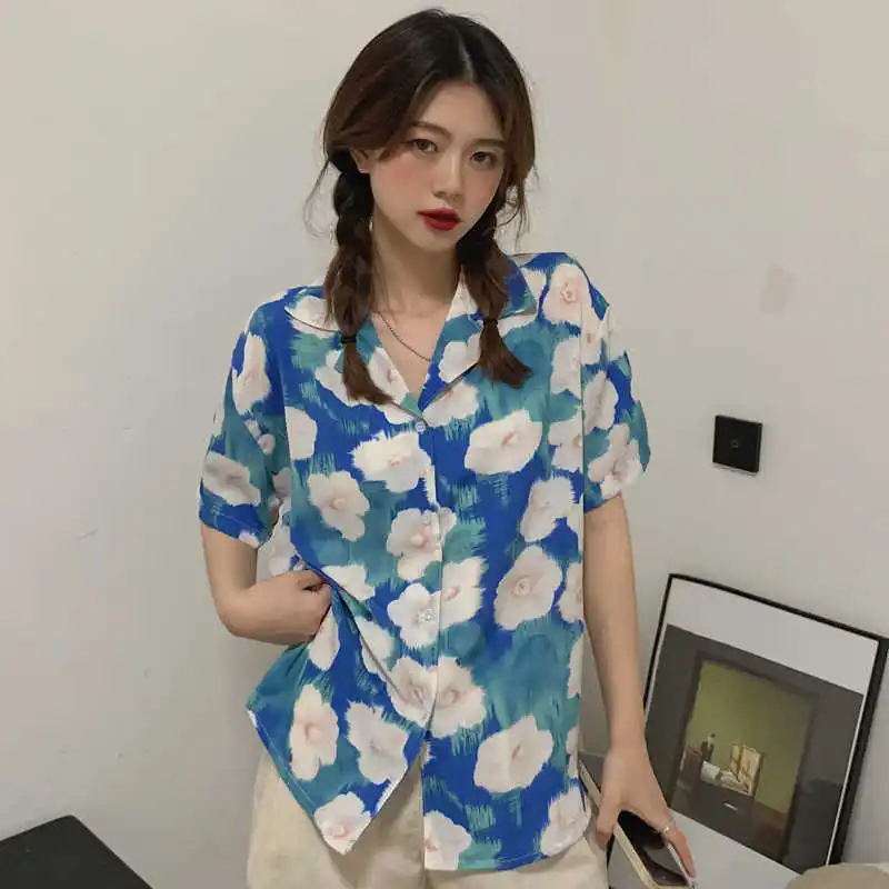 

Real Shot 2021 Summer New Retro Printed Loose Short