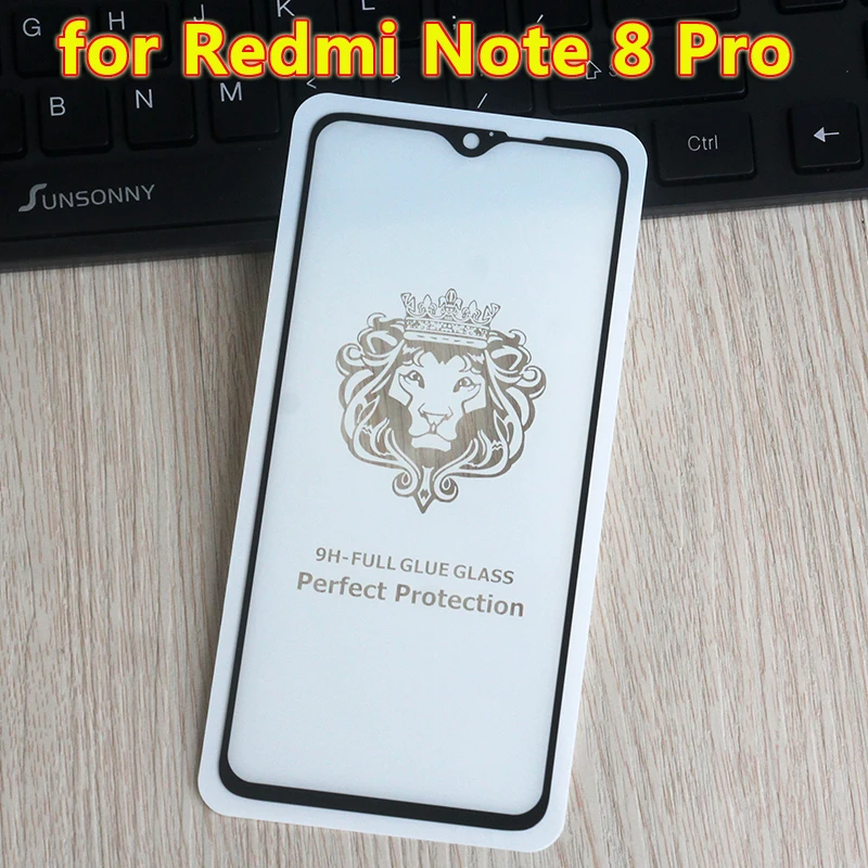 

Tempered Glass For Xiaomi Redmi Note 8 Pro Full Cover Screen Protector Film on the Redmi note 8Pro Protective Glass Black