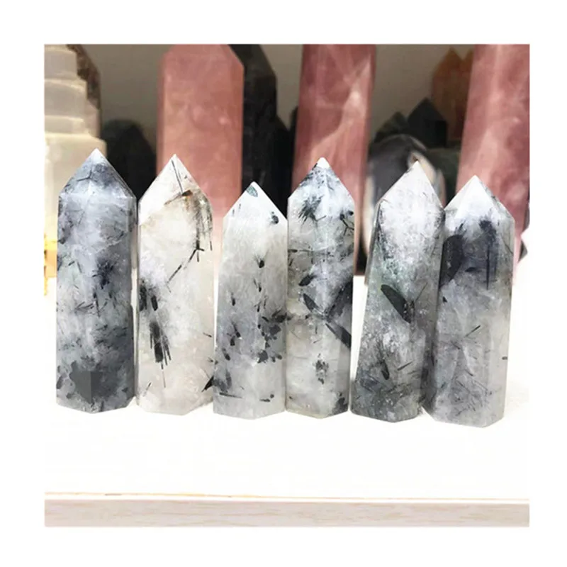 

Natural Polished Black Tourmaline Wand Point Crystal Healing Stones For Home Decoration