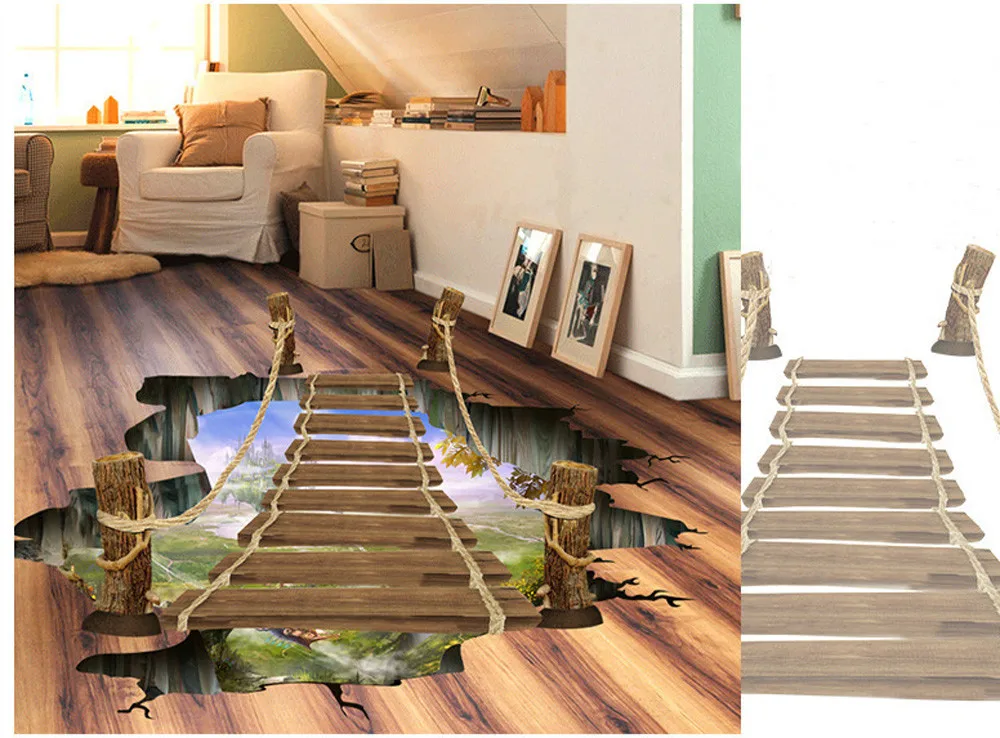 3D мост пол Настенная Наклейка гостиная спальня съемные настенные наклейки