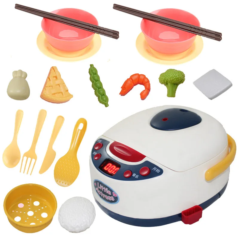 

19 Pcs Kitchen Pretend Play Cooking Toys Simulation Household Appliances For Children Rice Cooker Kids Educational Toy Gifts