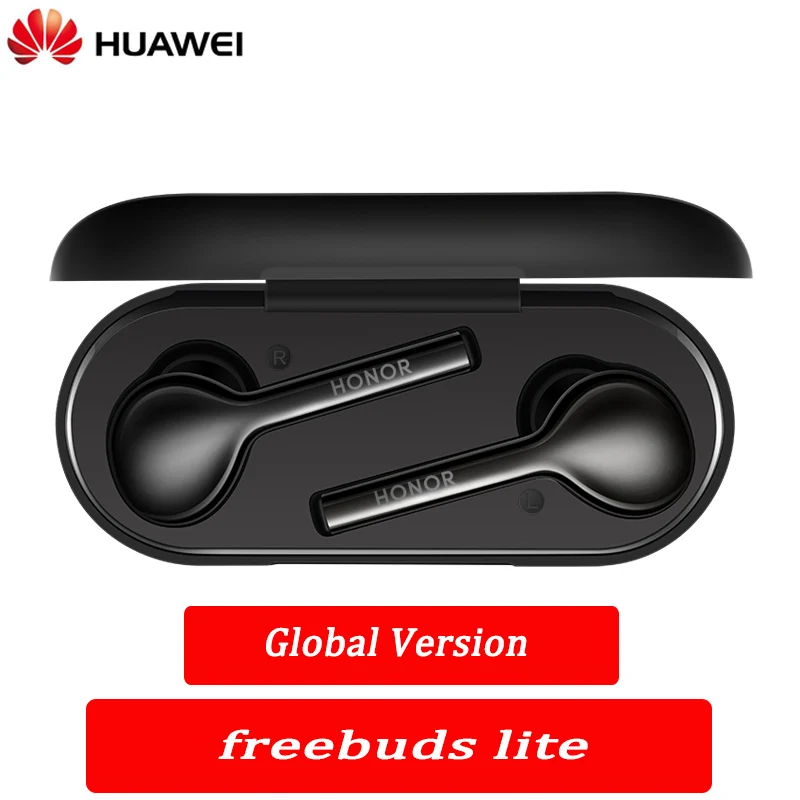 Беспроводные наушники huawei Freebuds lite, водонепроницаемые, с управлением нажатием, Беспроводная зарядка Bluetooth 4,2 - Цвет: global black