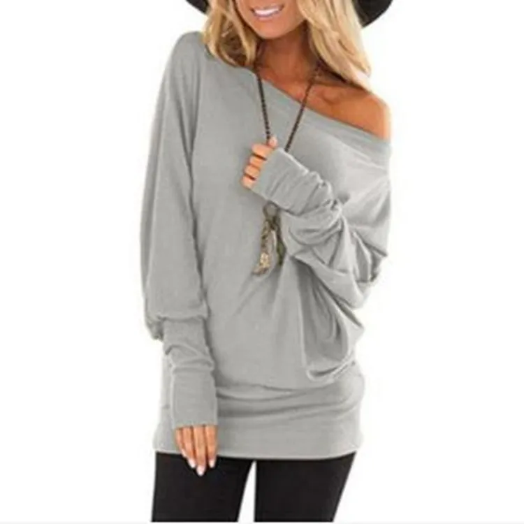 

Women's long-sleeved T-shirt autumn new solid color top E1