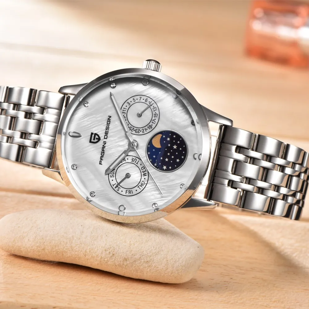 PAGANI DESIGN брендовые модные женские кварцевые часы Reloj Mujer Для женщин Водонепроницаемый корпус и циферблат часы к вечернему платью Relogio Feminino