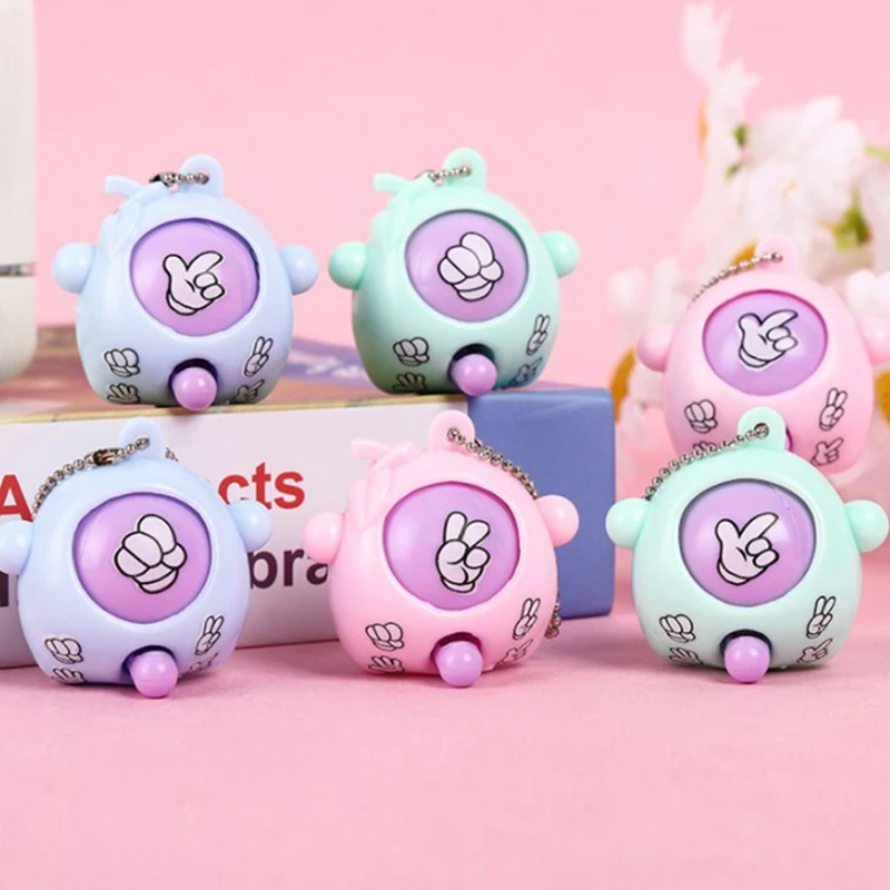 Mini dispositivo Mora, juego de adivinaci&oacute;n de dedos, tijeras de papel de roca, juguete de huevo redondo, 2 uds.-3