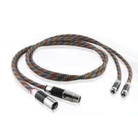 pair st 48b silver platedr ofc xlr to rca audio hifi interconnect cable with carbon fiber plug
