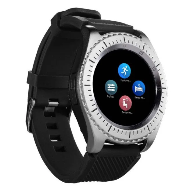 Серебристый Новейшие Смарт-часы Z3 Bluetooth с сенсорным экраном и кожаным ремешком, наручные часы с камерой, слотом для sim-карты TF для Android PhonePK Y1 V8 A1 - Цвет: Серебристый