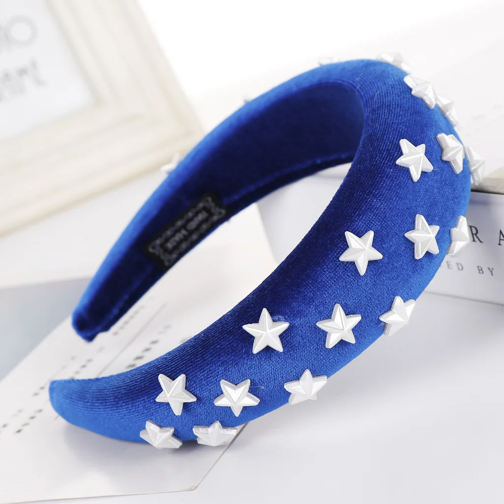 Punk Women Velvet Star Hairbands Princess Queen Halloween NightClub Hairwear Soft Wear Headbands |
