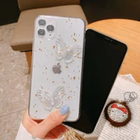 diy belt diamond crystal butterfly phone case for iphone12 12pro max 11 11pro max x xr xs max transparent soft silicone cover