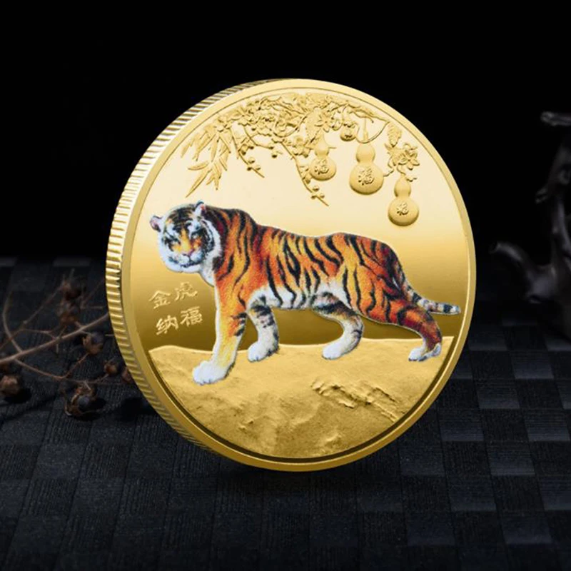 

Памятные монеты 2022, китайский новый год, тигр, коллекционные монеты, сувенир, подарок, золотые монеты, серебряные монеты, оптовая продажа, Но...