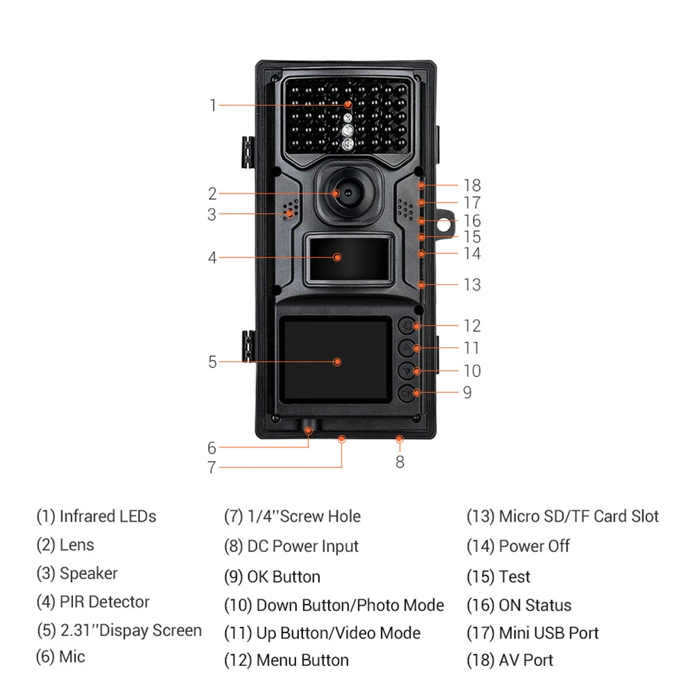 

1pc Outdoor Camera 1080P Waterproof Infrared Outdoor Hunting Camera for Hunting Monitoring Outdoor
