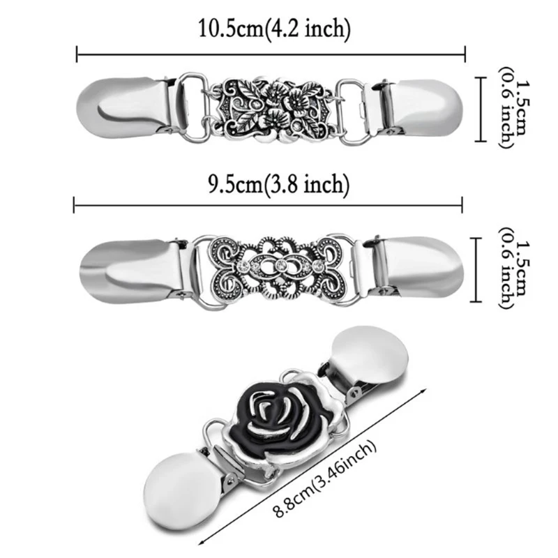 

8 Pieces Vintage Sweater Shawl Clips Retro Cardigan Collar Clips Dress Shirt Brooch Clips for Women Girls Wearing