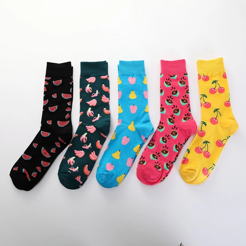 

Harajuku Women's socks Cartoon Fruits watermelon banana pear Print Women Socks Cotton Cute Funny Short Socks Food Patterned