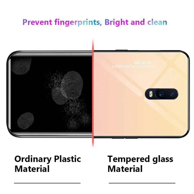 Градиентный чехол из закаленного стекла для телефона OPPO R17 R19 F11 Pro Find X Reno Z Real 3 Youth K1