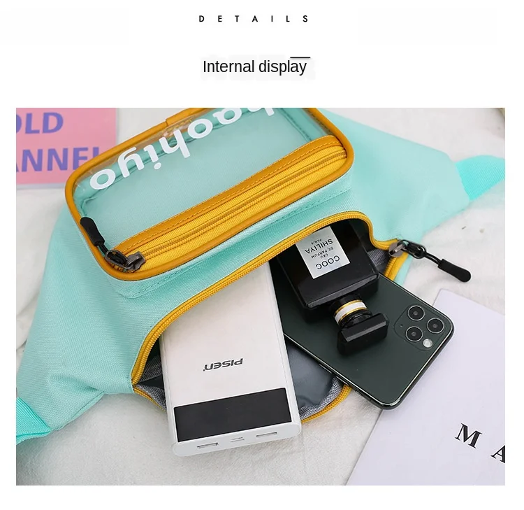 

New 2020 Messenger Shoulder Bag Canvas Tide Transparent Jelly Bags Ins Wild Fashion Chest Sac A Dos Waist Bolsa Mochila Mujer
