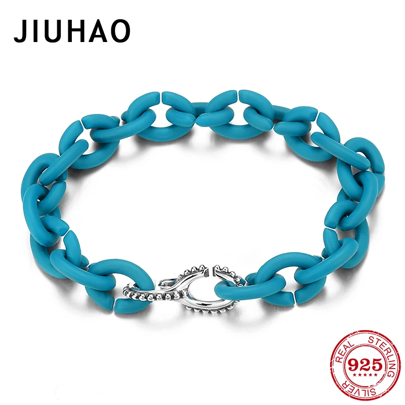 Женский и мужской браслет серебряный с шармами Lake blue Rubber X уникальный практичный