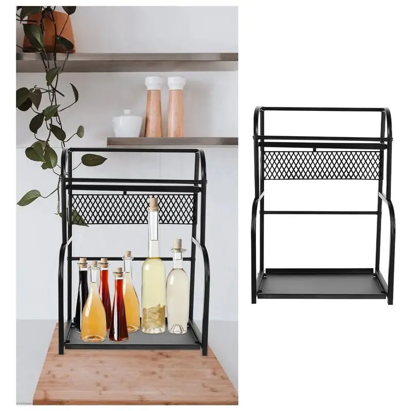 

1Pc Multifunctional Storage Rack Double-layer Seasoning Jar Tray