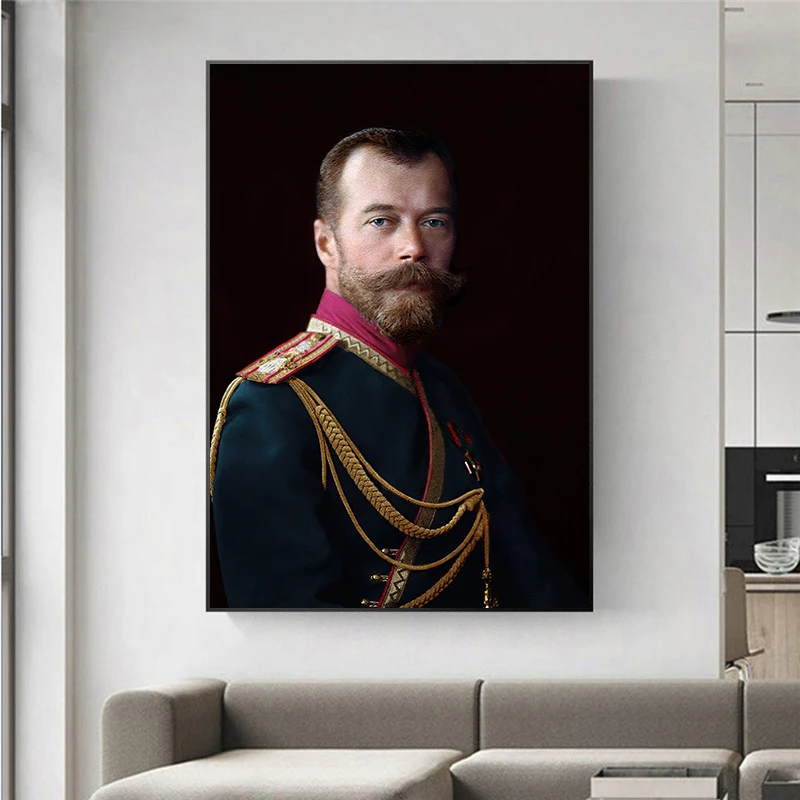 

Tsar Nicholas II of Russia Portrait Poster Canvas Painting Wall Art Figure Picture Art Posters and Prints for Living Room Decor