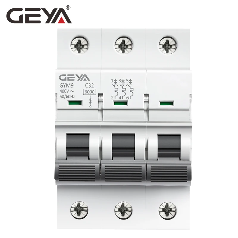 Мини автоматический выключатель GEYA GYM9 3P 6KA MCB на Din рейку Тип AC 6A 63A прямой