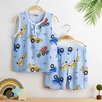 summer boys pyjamas set short dinosaur pjs cotton children dino pajama toddler sleepwear tops shirts pants kids outfit 2 8t