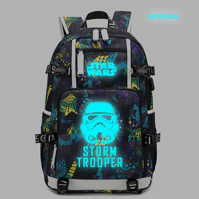 Style 23 Звездный рюкзак войны USB порт рюкзак сумка Змеиный узор школьники подростки школьная сумка дорожная сумка для ноутбука - Цвет: Style 23