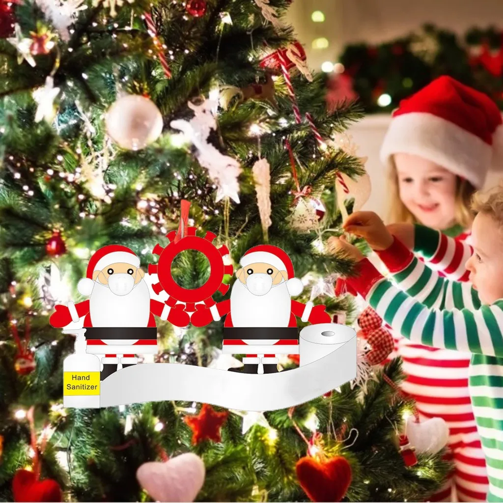 

New Christmas Holiday Decorations Stylish and beautiful Personalized Survived Santa Claus Family Of Ornament ABCD with a pen