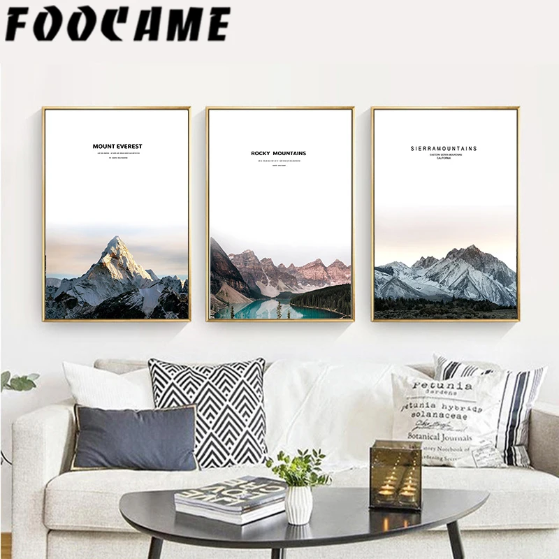 Настенная картина с изображением скандинавских гор настенный плакат на холсте