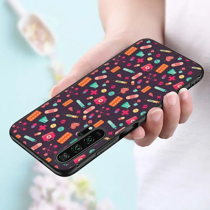 Черный силиконовый чехол для медсестры медицинская медицина для huawei Honor 10i 9X8X20 10 9 Lite 8 8A 7A 7C Pro удобный телефонный футляр - Цвет: Style 13
