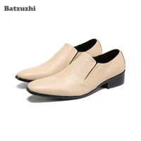 batzuzhi fashion handsome men shoes pointed toe genuine leather dress shoes men business formal oxfords chaussures hommes