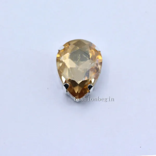 gold champagne 30p 4x6 мм каплевидный цветной стеклянный камень с плоским основанием Пришивные хрустальные стразы с серебристыми металлическими драгоценными камнями для DIY обуви, одежды, сумок - Цвет: gold champagne
