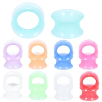 18pcs earlets silicone ear plugs and tunnels mixed color double flared ear stretcher expander earring piercing ear gauge 3 25mm